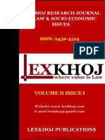 Lexkhoj Research Journal of Law & Socio-Economic Issues: ISSN: 2456-4524