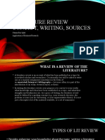 Literature Review Concept, Writing, Sources: Usama Bin Iqbal Application of Business Research