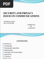 Security and Privacy Issues in Communications: Internal Guide Mrs. P.Gayathri Submitted BY A.Shanthi