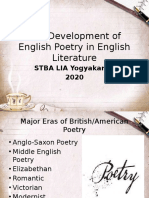 The Development of English Poetry in English Literature: STBA LIA Yogyakarta 2020