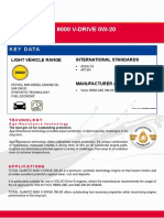 Total Quartz 9000 V-Drive 0W-20: Key Data