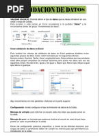 TALLER 3 VALIDACIÓN DE DATOS y FORMATO CONDICIONAL