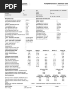 Pump Performance - Additional Data: Customer Reference