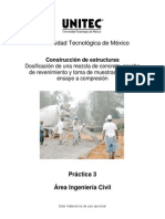 Práctica 3. Dosificación de Una Mezcla de Concreto, Prueba de Revenimiento y Toma de Muestras para Su Ensaye A Compresión