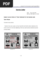 HGS-HSM-SL-17-010 - Incorrect Sticker of "Check Tightening" For The Hydraulic Studs