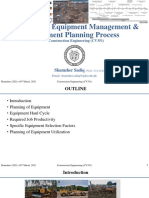 Construction Equipment Management & Equipment Planning Process