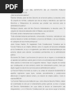 Análisis de La Ley Del Estatuto de La Función Pública Conceptos Básicos