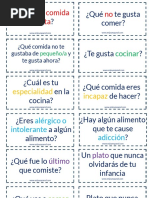 Tarjetas Conversación La Comida