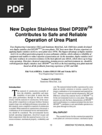 New Duplex Stainless Steel DP28W Contributes To Safe and Reliable Operation of Urea Plant