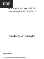 When Can We Say That The Two Triangles Are Similar ?