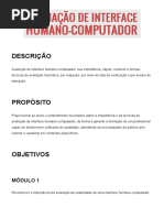 Avaliação de Interface Humano-Computador