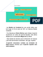 Mapa Mental Sobre La Batalla de Carabobo