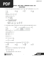 KCET 2020 Maths D2 Answer Key by BASE