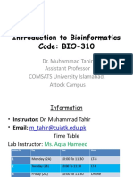 Introduction To Bioinformatics