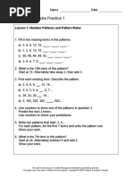 Unit 1-Patterns and Equations Extra Practice