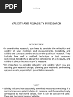 Validity and Reliability in Research