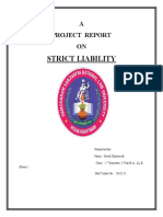 Strict Liability: A Project Report ON