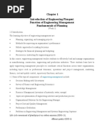 Introduction of Engineering Plangent Function of Engineering Management Fundamentals of Planning