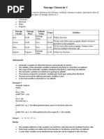 Storage Class and Dynamic Memory Allocation