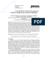 The Effect of A Problem Centered Learning On Student's Mathematical Critical Thinking