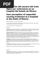 Percepción Del Usuario Del Trato Digno Por Enfermería en Un Hospital Del Estado de México