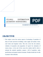 Ce2402 Estimation and Quantity Surveying