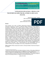 Políticas Educacionais Inclusivas para A Criança Com Transtorno Do Espectro de Autismo Na Educação Infantil