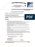 Procedures For Routine Lab Work: Collecting, Staining and Reading Malaria Smears (Field's Stain Method) Tick Film