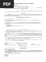 DEED OF EXCHANGE OF LAND Form