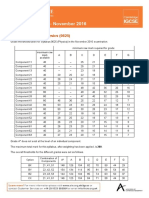 Grade Thresholds - November 2016: Cambridge IGCSE Physics (0625)