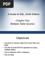 A Guide To SQL, Ninth Edition: Chapter Five Multiple-Table Queries