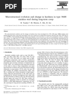 Microstructural Evolution and Change in Hardness in Type 304H Stainless Steel During Long-Term Creep