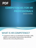 Competencies For HR Professionals: Shaiza Fatima