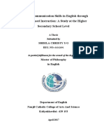 Teaching Communication Skills in English Through Content Based Instruction: A Study at The Higher Secondary School Level