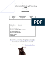 Mathematical Methods 3/4 Preparatory Exam: Question Booklet