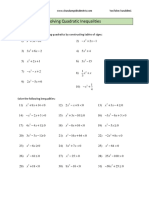 Solving Quadratic Inequalities