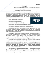 Асанова Семинар 2 The basic notions concerned with the analysis of the categorial structure of the word: grammatical category, opposition, paradigm. Grammatical meaning and means of its expression