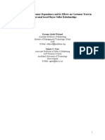 Determinants of Customer Dependence and Its Effects On Customer Trust in Interpersonal Based Buyer-Seller Relationships