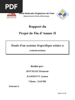 Rapport Du Projet de Fin D'année : Etude D'un Système Frigorifique Solaire À Compression