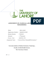 Assignment of Clinical Laboratory Rotations-I'