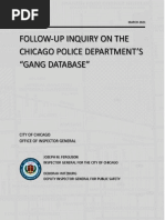 Follow-Up Inquiry On The Chicago Police Department's "Gang Database"