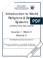 Introduction To World Religions & Belief Systems: Quarter 1-Week 5