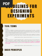 Guidelines For Designing Experiments