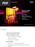 Service Quality Management: Dan Parcheta Network Service Line Service Assurance Manager Accenture October 25, 2006