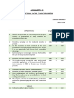 Assignment # 03 The External Factor Evaluation Matrix: Opportunities Weight Rate Weighted Score 1