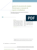 Sugestão de Um Protocolo Simples e Eficiente para A Remoção de Braquetes Ortodônticos