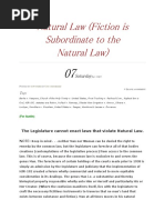 Natural Law (Fiction Is Subordinate To The Natural Law)