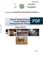 Cadre de Gestion Environnementale Et Sociale (CGES) Du Projet de Développement de L'elevage (PRODEL)