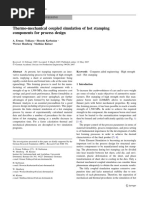 Thermo-Mechanical Coupled Simulation of Hot Stamping Components For Process Design