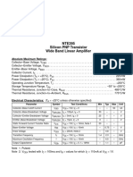 NTE395 Silicon PNP Transistor Wide Band Linear Amplifier: Absolute Maximum Ratings